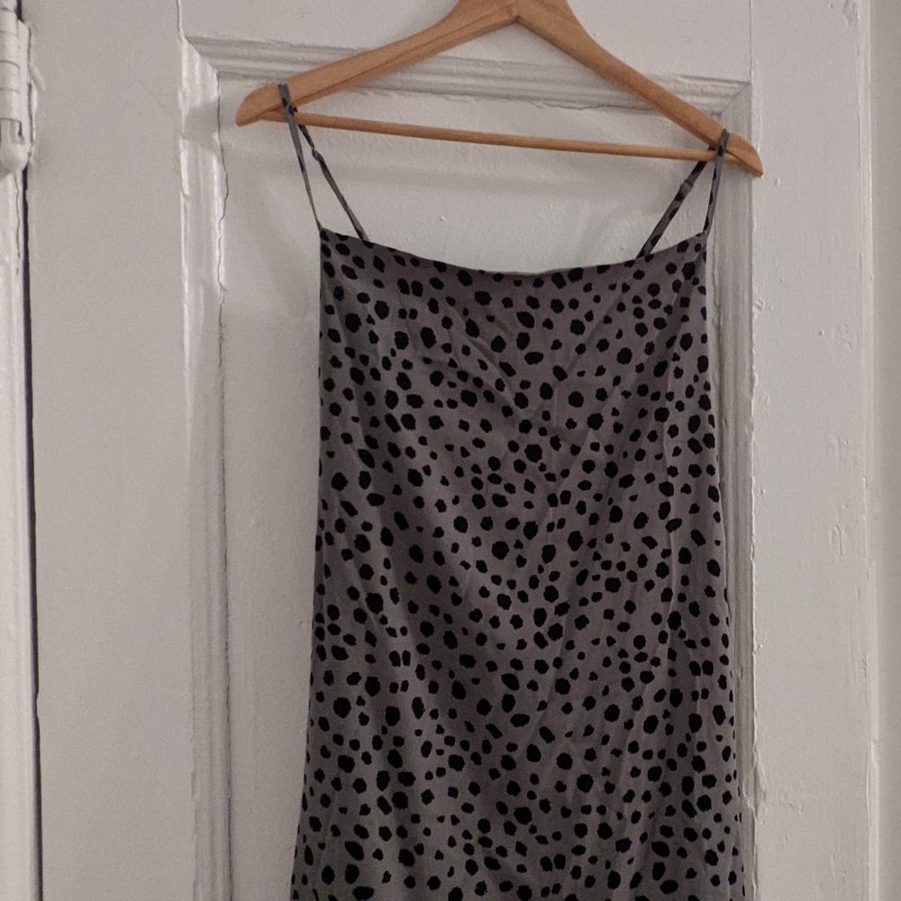 Spaghetti-strapped, draped neck-line dress